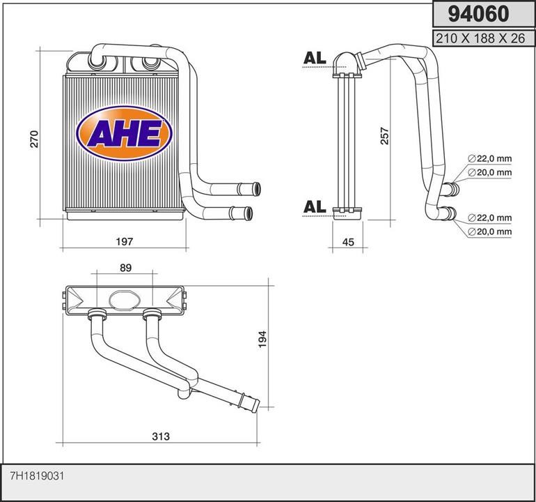 AHE 94060 Радиатор отопителя салона 94060: Купить в Польше - Отличная цена на 2407.PL!