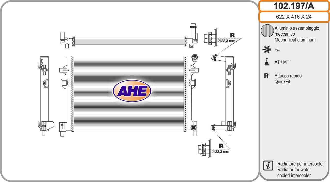 AHE 102.197/A Radiator, engine cooling 102197A: Buy near me at 2407.PL in Poland at an Affordable price!