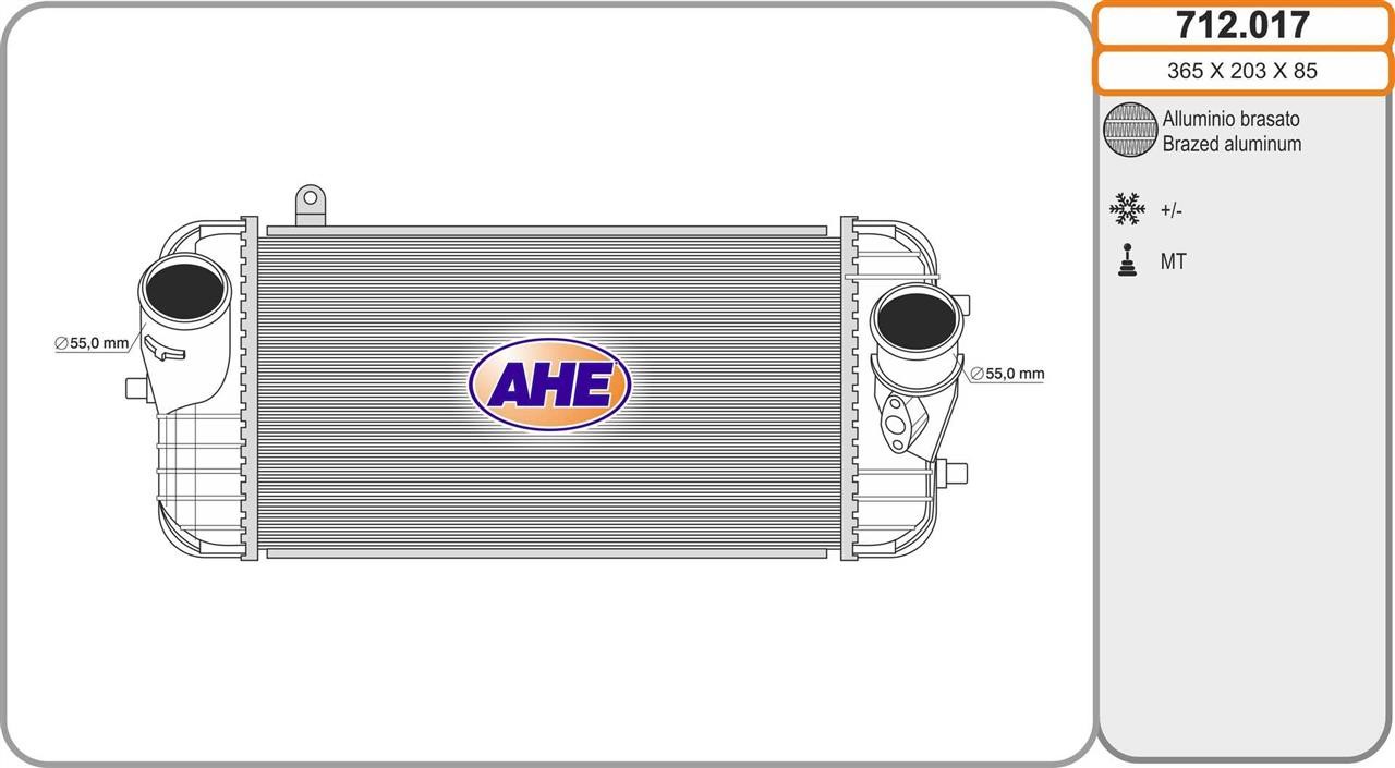 AHE 712.017 Intercooler, charger 712017: Buy near me at 2407.PL in Poland at an Affordable price!