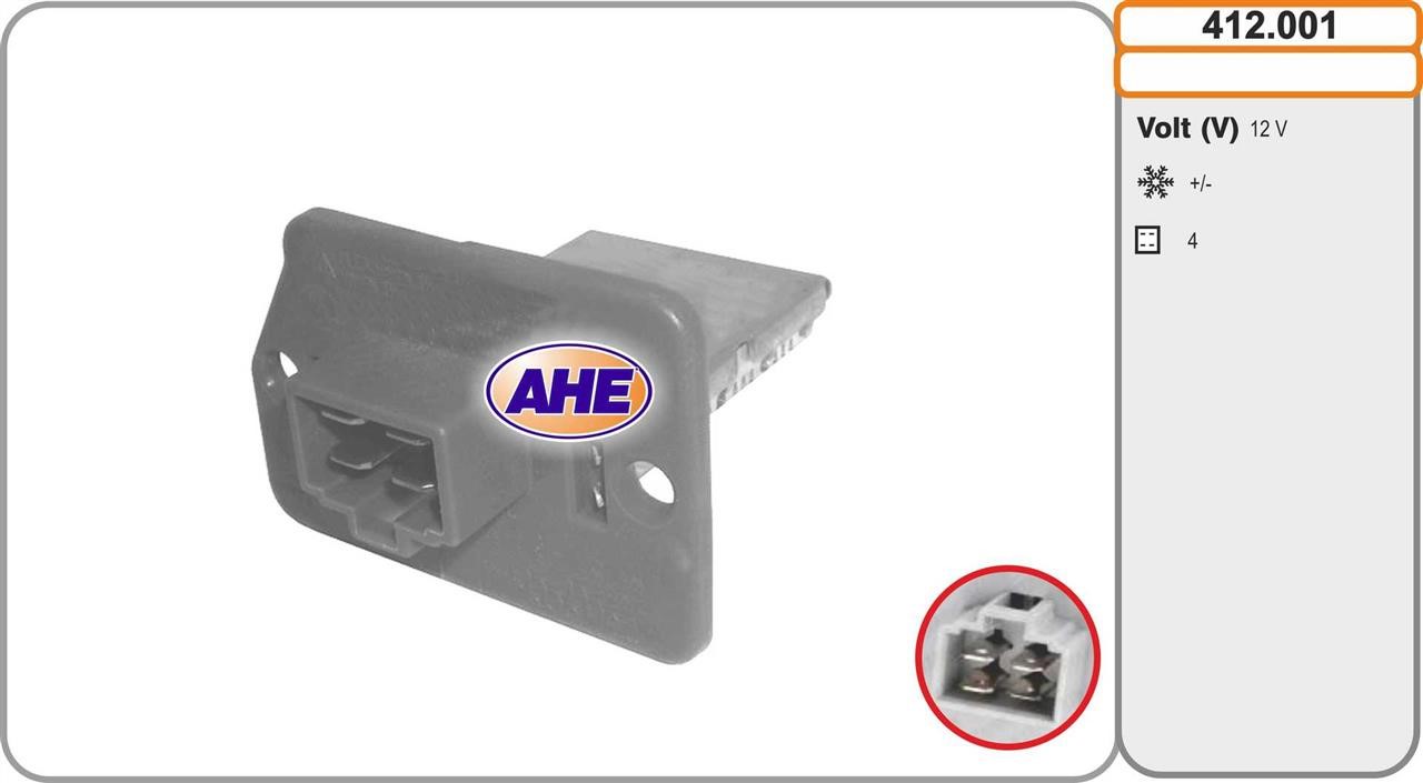 AHE 412.001 Pre-resistor, electro motor radiator fan 412001: Buy near me in Poland at 2407.PL - Good price!
