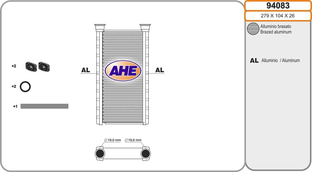 AHE 94083 Heat exchanger, interior heating 94083: Buy near me in Poland at 2407.PL - Good price!