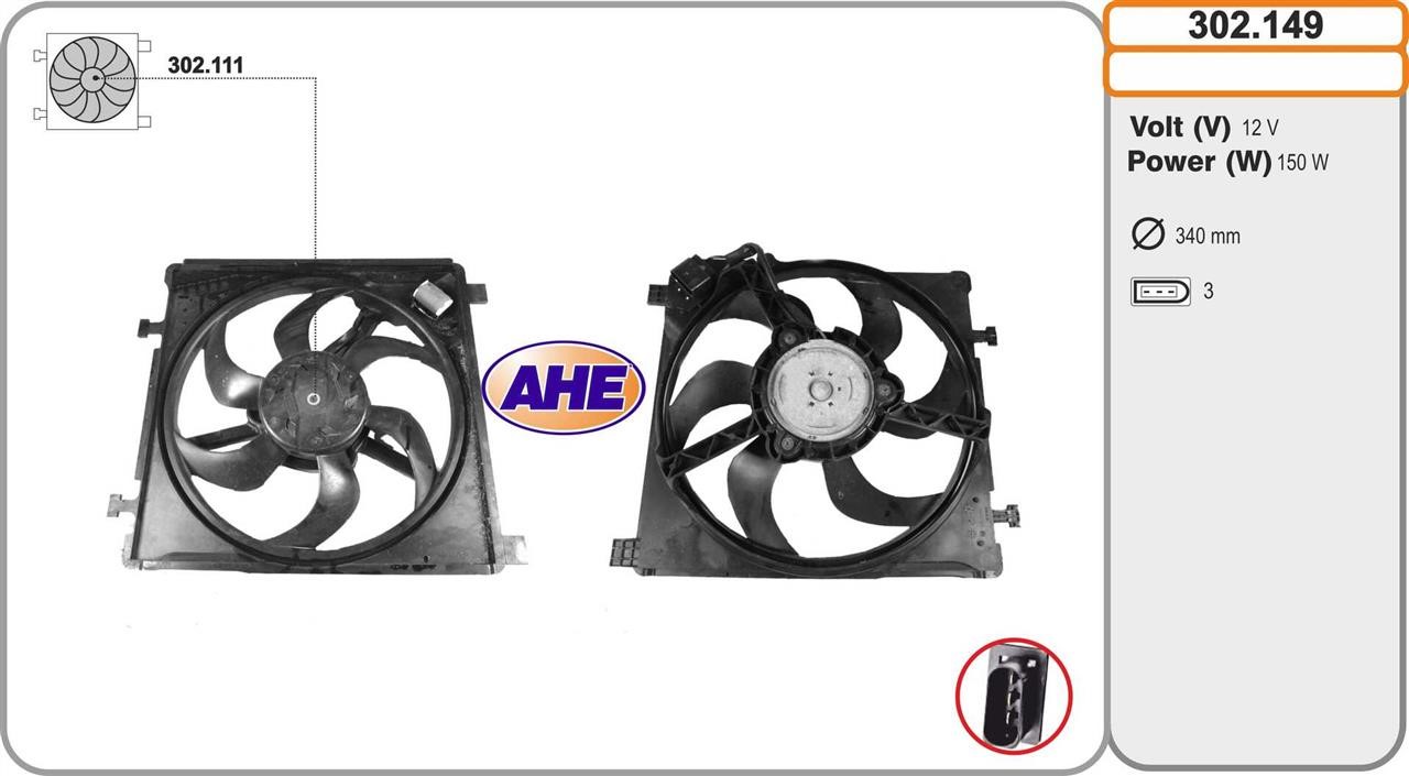 AHE 302.149 Hub, engine cooling fan wheel 302149: Buy near me in Poland at 2407.PL - Good price!