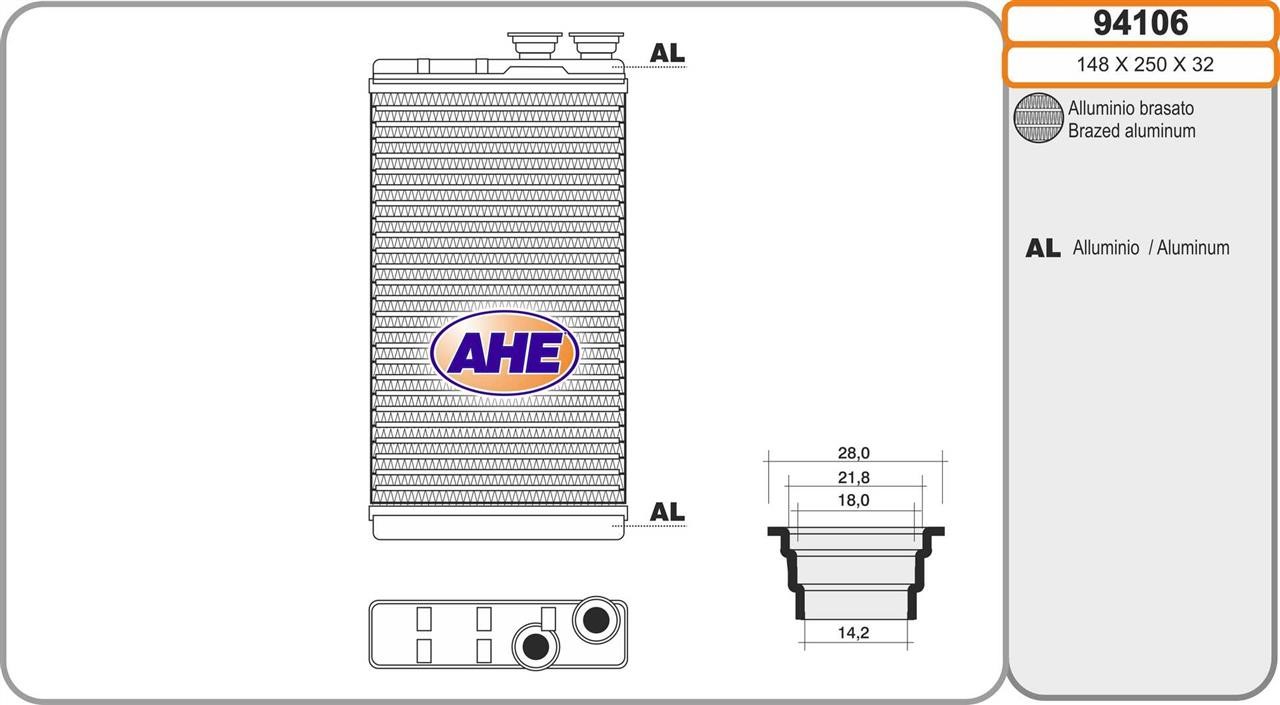 AHE 94106 Радиатор отопителя салона 94106: Отличная цена - Купить в Польше на 2407.PL!