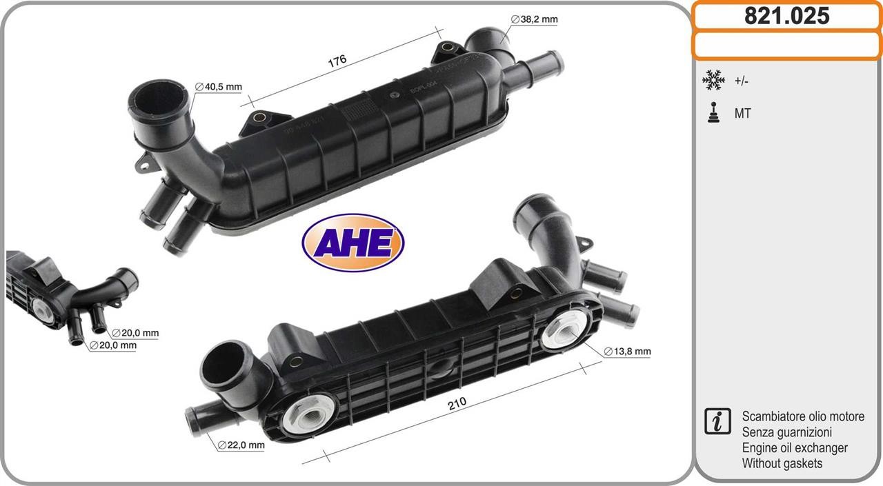 AHE 821.025 Oil Cooler, engine oil 821025: Buy near me in Poland at 2407.PL - Good price!