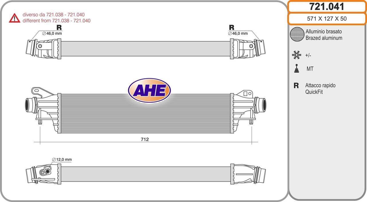 AHE 721.041 Intercooler, charger 721041: Buy near me in Poland at 2407.PL - Good price!