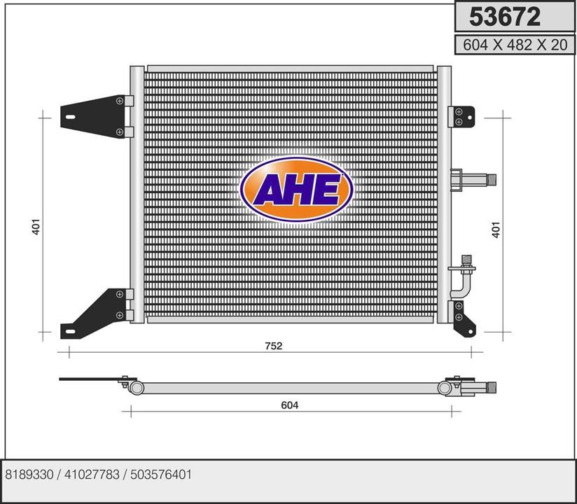 AHE 53672 Радиатор кондиционера (Конденсатор) 53672: Отличная цена - Купить в Польше на 2407.PL!