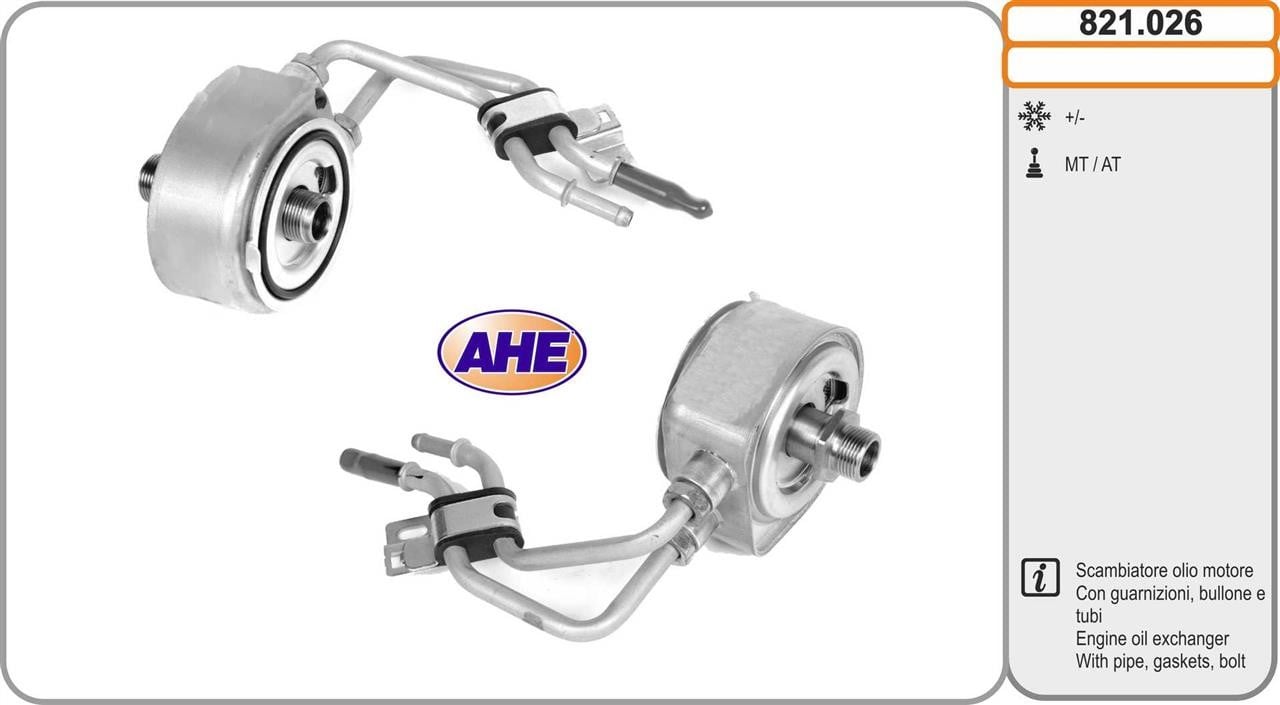 AHE 821.026 Oil Cooler, engine oil 821026: Buy near me in Poland at 2407.PL - Good price!