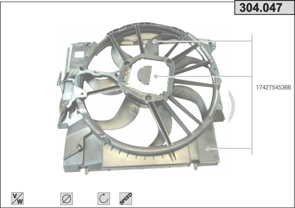AHE 304.047 Hub, engine cooling fan wheel 304047: Buy near me in Poland at 2407.PL - Good price!