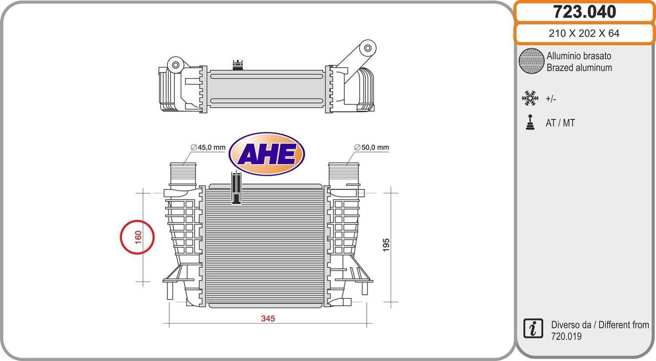 AHE 723.040 Intercooler, charger 723040: Buy near me in Poland at 2407.PL - Good price!