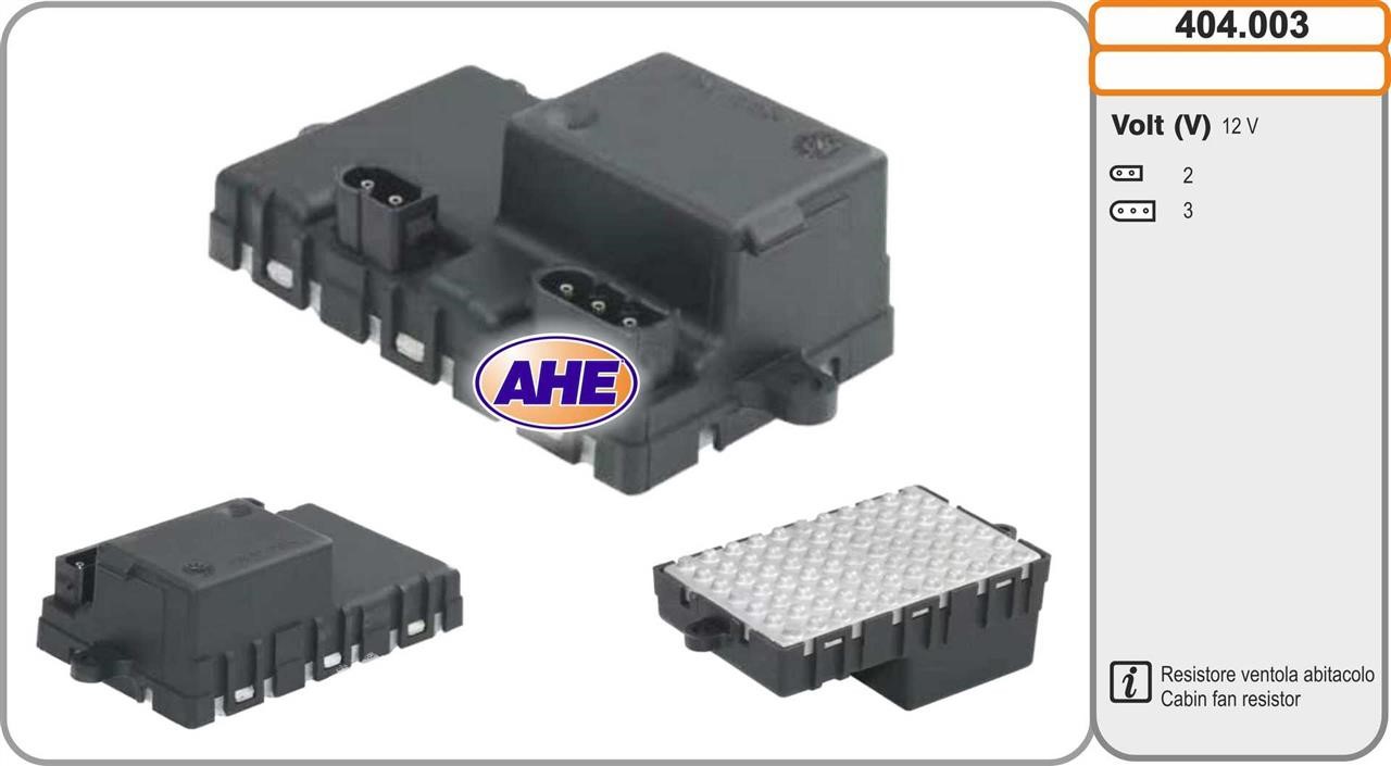 AHE 404.003 Pre-resistor, electro motor radiator fan 404003: Buy near me in Poland at 2407.PL - Good price!