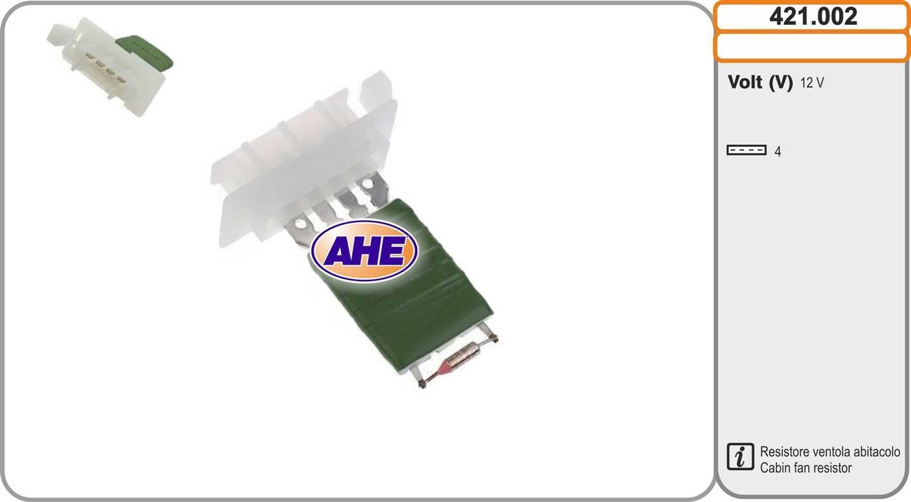 AHE 421.002 Дополнительный резистор, электромотор - вентилятор радиатора 421002: Отличная цена - Купить в Польше на 2407.PL!