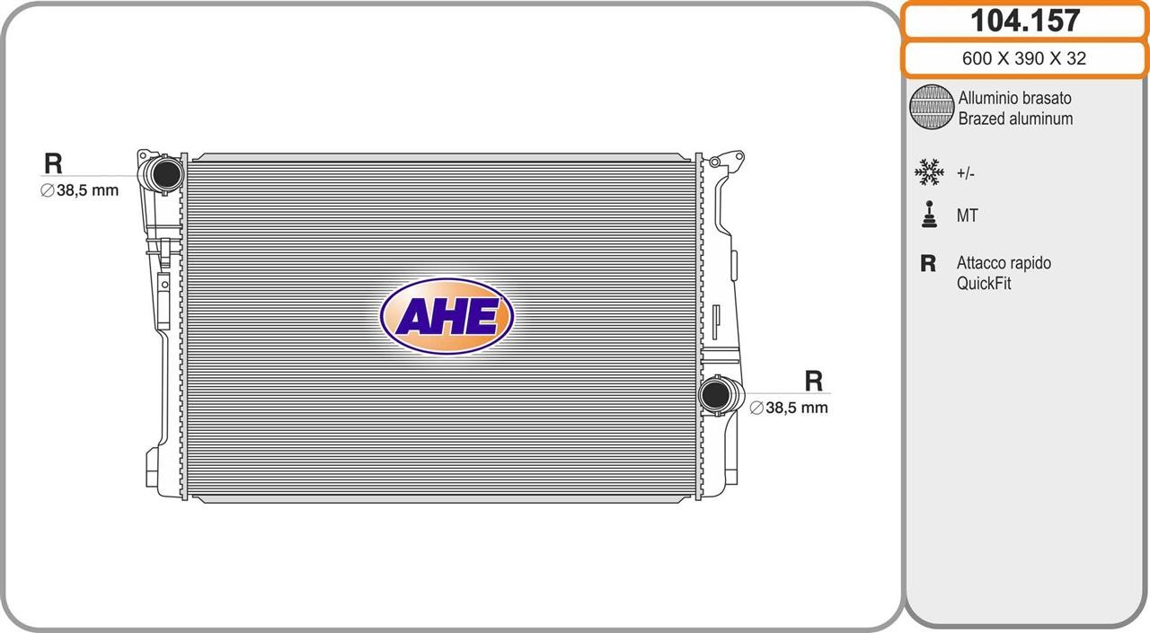 AHE 104.157 Radiator, engine cooling 104157: Buy near me in Poland at 2407.PL - Good price!