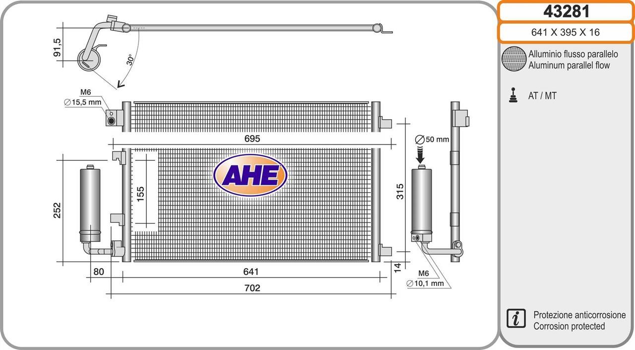 AHE 43281 Радиатор кондиционера (Конденсатор) 43281: Отличная цена - Купить в Польше на 2407.PL!