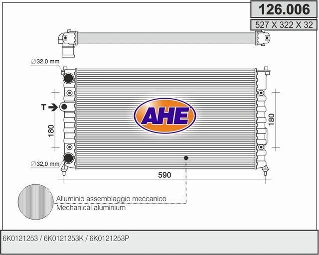 AHE 126.006 Chłodnica, układ chłodzenia silnika 126006: Dobra cena w Polsce na 2407.PL - Kup Teraz!