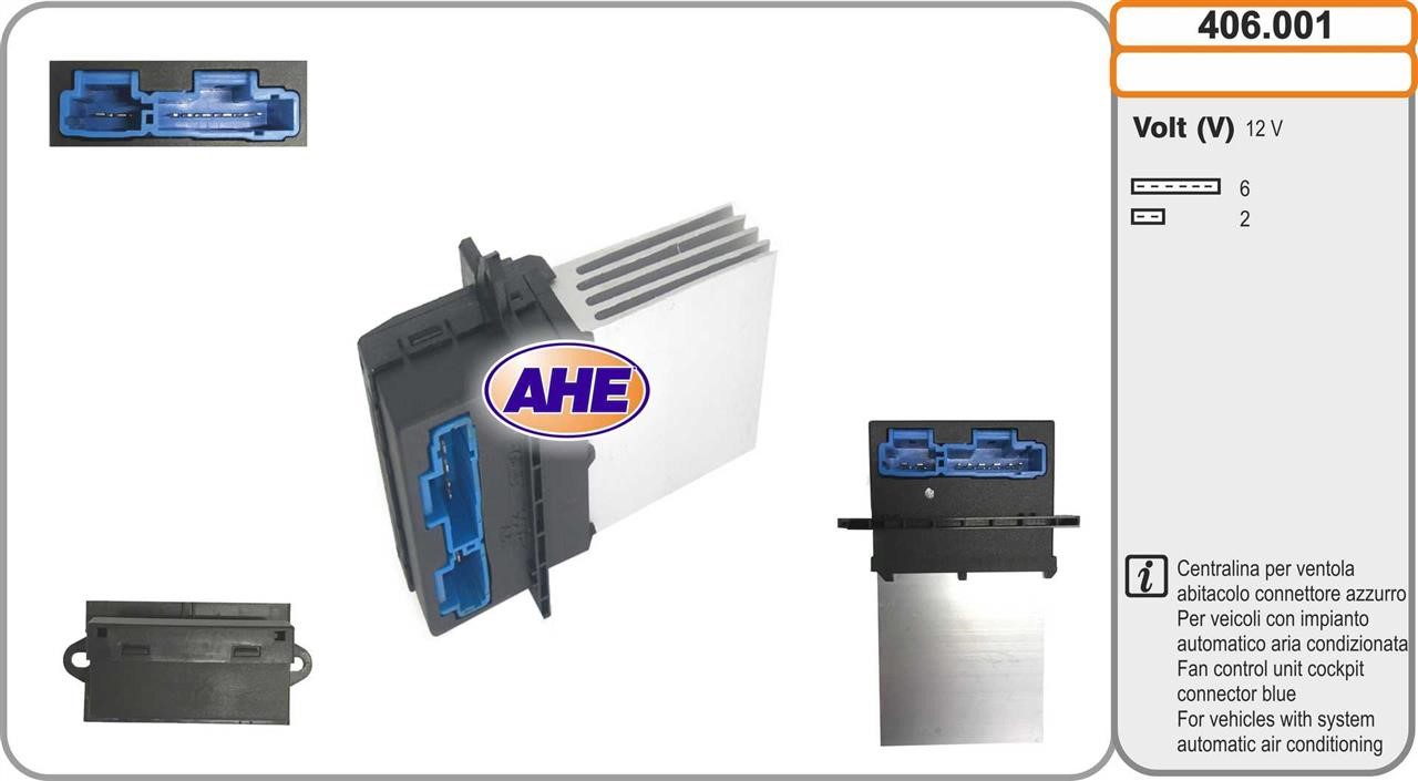 AHE 406.001 Control Unit, electric fan (engine cooling) 406001: Buy near me in Poland at 2407.PL - Good price!