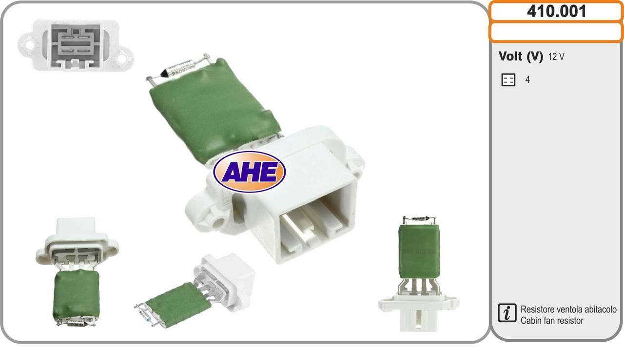 AHE 410.001 Pre-resistor, electro motor radiator fan 410001: Buy near me in Poland at 2407.PL - Good price!