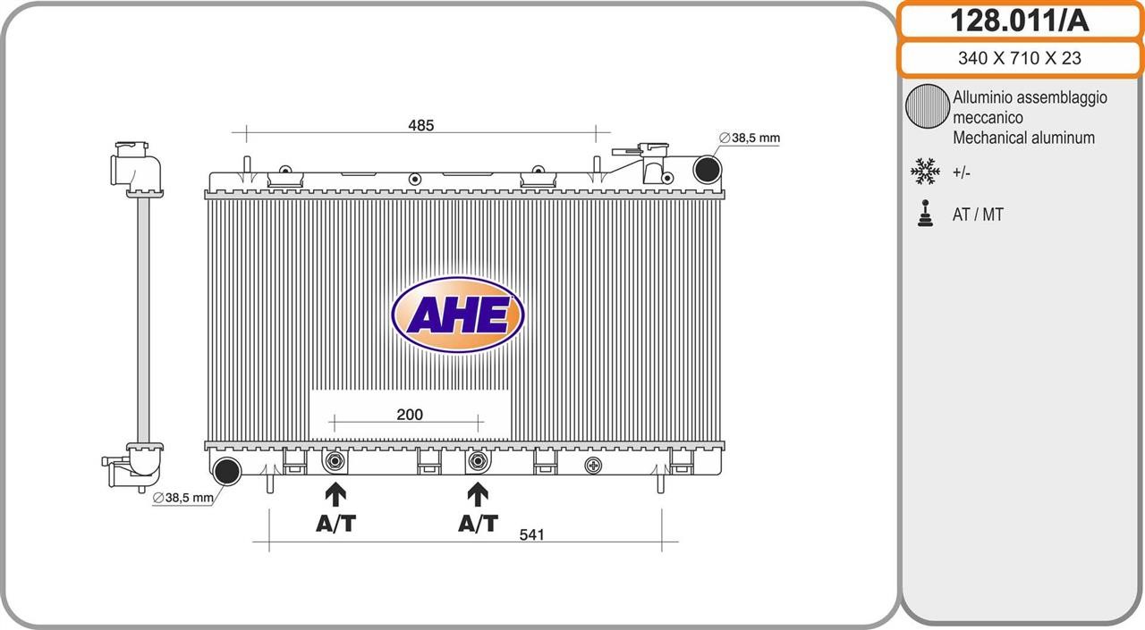 AHE 128.011/A Radiator, engine cooling 128011A: Buy near me in Poland at 2407.PL - Good price!