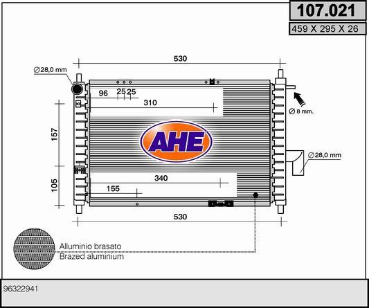 AHE 107.021 Kühler motorkühlung 107021: Kaufen Sie zu einem guten Preis in Polen bei 2407.PL!