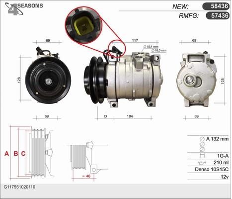 AHE 57436 Compressor, air conditioning 57436: Buy near me in Poland at 2407.PL - Good price!