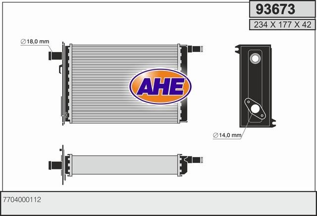 AHE 93673 Heat exchanger, interior heating 93673: Buy near me in Poland at 2407.PL - Good price!