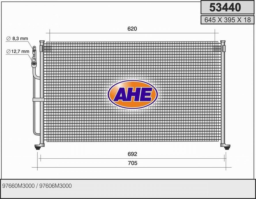 AHE 53440 Радиатор кондиционера (Конденсатор) 53440: Отличная цена - Купить в Польше на 2407.PL!