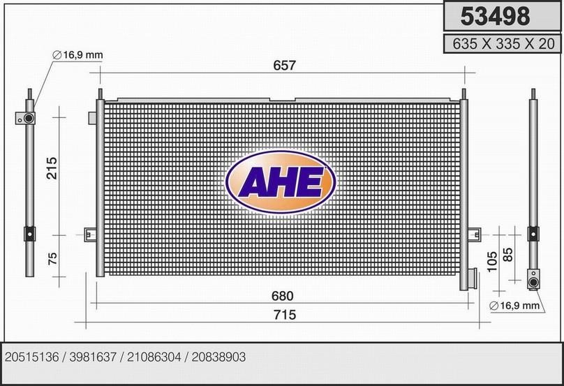 AHE 53498 Радиатор кондиционера (Конденсатор) 53498: Отличная цена - Купить в Польше на 2407.PL!