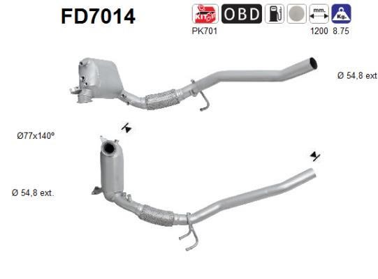 As FD7014 Soot/Particulate Filter, exhaust system FD7014: Buy near me in Poland at 2407.PL - Good price!