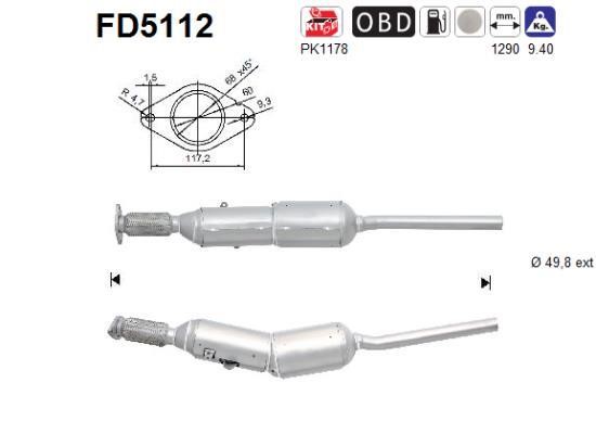 As FD5112 Soot/Particulate Filter, exhaust system FD5112: Buy near me in Poland at 2407.PL - Good price!