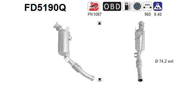As FD5190Q Сажевый / частичный фильтр, система выхлопа ОГ FD5190Q: Отличная цена - Купить в Польше на 2407.PL!