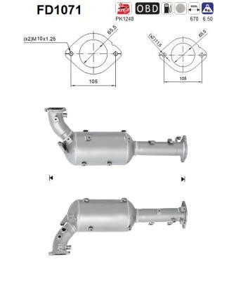 As FD1071 Soot/Particulate Filter, exhaust system FD1071: Buy near me in Poland at 2407.PL - Good price!