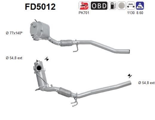 As FD5012 Soot/Particulate Filter, exhaust system FD5012: Buy near me in Poland at 2407.PL - Good price!