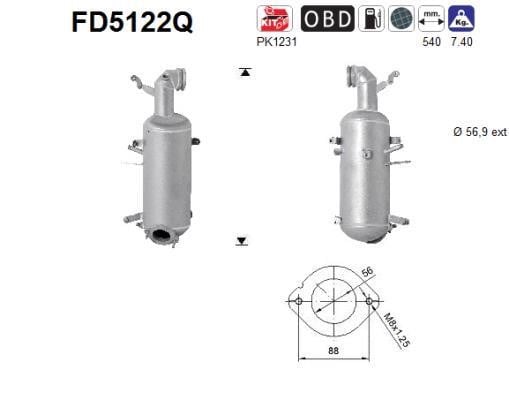 As FD5122Q Filtr sadzy / filtr cząstek stałych, układ wydechowy FD5122Q: Dobra cena w Polsce na 2407.PL - Kup Teraz!