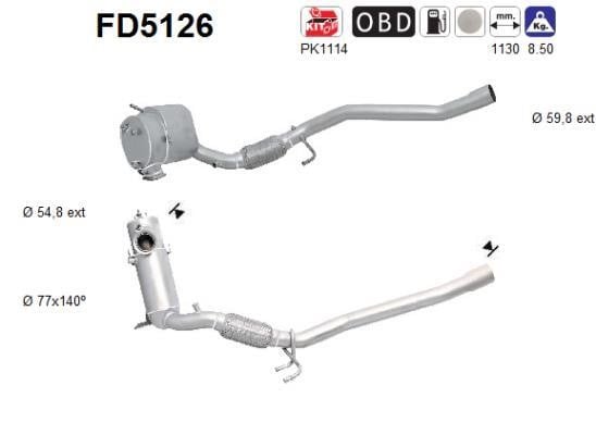As FD5126 Filtr sadzy / filtr cząstek stałych, układ wydechowy FD5126: Dobra cena w Polsce na 2407.PL - Kup Teraz!