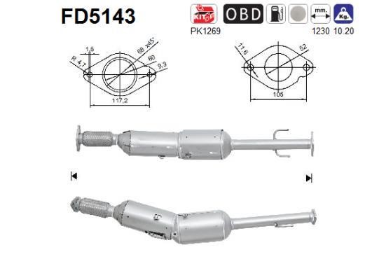 As FD5143 Soot/Particulate Filter, exhaust system FD5143: Buy near me in Poland at 2407.PL - Good price!