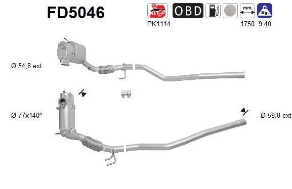 As FD5046 Soot/Particulate Filter, exhaust system FD5046: Buy near me in Poland at 2407.PL - Good price!