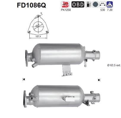 As FD1086Q Сажевый / частичный фильтр, система выхлопа ОГ FD1086Q: Отличная цена - Купить в Польше на 2407.PL!