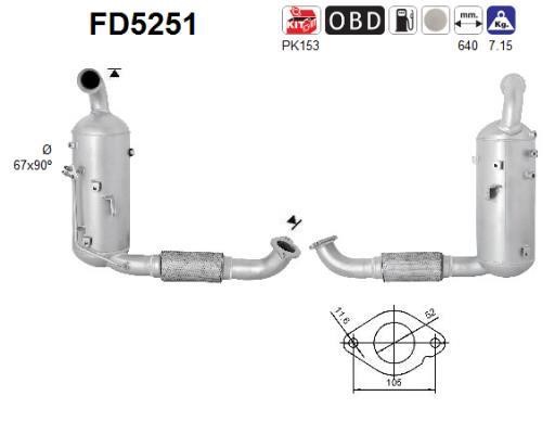 As FD5251 Filtr sadzy / filtr cząstek stałych, układ wydechowy FD5251: Dobra cena w Polsce na 2407.PL - Kup Teraz!