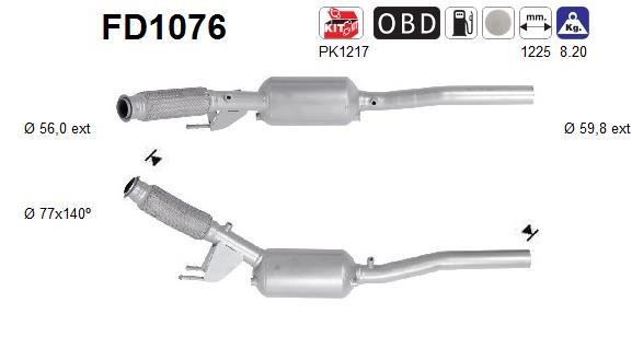 As FD1076 Сажевый / частичный фильтр, система выхлопа ОГ FD1076: Отличная цена - Купить в Польше на 2407.PL!