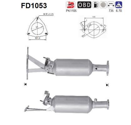 As FD1053 Diesel particulate filter DPF FD1053: Buy near me in Poland at 2407.PL - Good price!