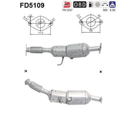 As FD5109 Filtr sadzy / filtr cząstek stałych, układ wydechowy FD5109: Atrakcyjna cena w Polsce na 2407.PL - Zamów teraz!
