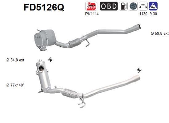 As FD5126Q Filtr sadzy / filtr cząstek stałych, układ wydechowy FD5126Q: Dobra cena w Polsce na 2407.PL - Kup Teraz!