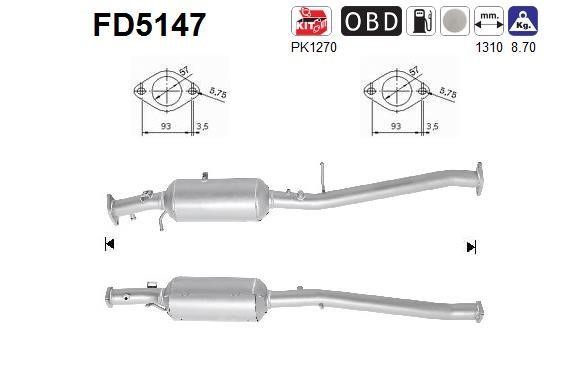 As FD5147 Сажевый / частичный фильтр, система выхлопа ОГ FD5147: Отличная цена - Купить в Польше на 2407.PL!