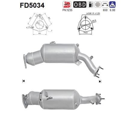 As FD5034 Soot/Particulate Filter, exhaust system FD5034: Buy near me in Poland at 2407.PL - Good price!