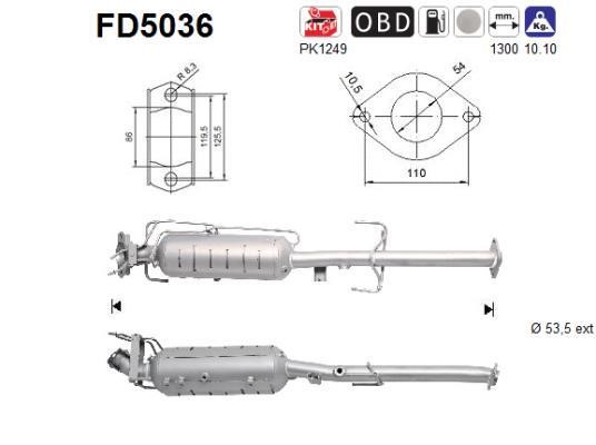 As FD5036 Soot/Particulate Filter, exhaust system FD5036: Buy near me in Poland at 2407.PL - Good price!