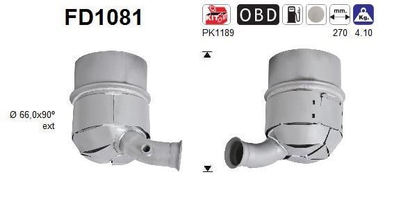As FD1081 Soot/Particulate Filter, exhaust system FD1081: Buy near me in Poland at 2407.PL - Good price!