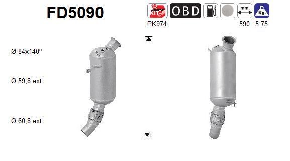 As FD5090 Сажевый / частичный фильтр, система выхлопа ОГ FD5090: Отличная цена - Купить в Польше на 2407.PL!