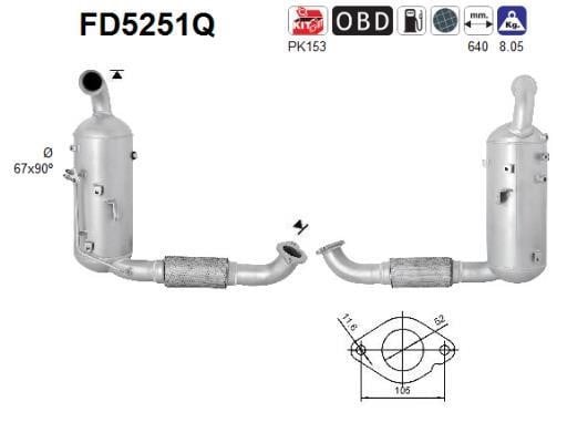 As FD5251Q Сажевый / частичный фильтр, система выхлопа ОГ FD5251Q: Отличная цена - Купить в Польше на 2407.PL!