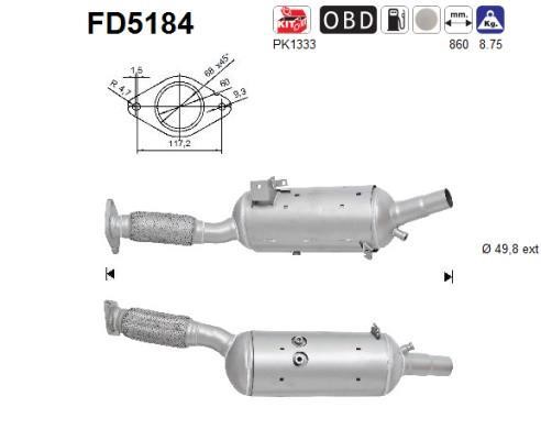 As FD5184 Soot/Particulate Filter, exhaust system FD5184: Buy near me in Poland at 2407.PL - Good price!