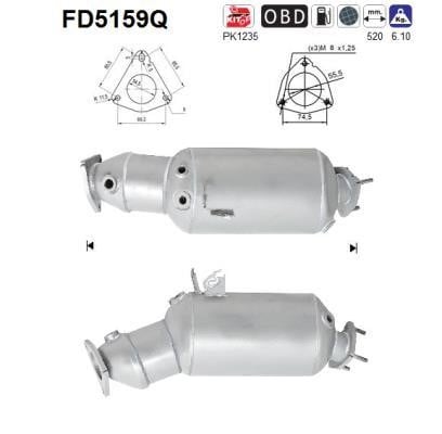 As FD5159Q Filtr sadzy / filtr cząstek stałych, układ wydechowy FD5159Q: Dobra cena w Polsce na 2407.PL - Kup Teraz!