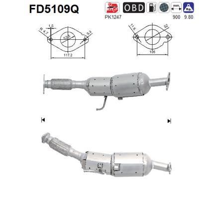 As FD5109Q Soot/Particulate Filter, exhaust system FD5109Q: Buy near me in Poland at 2407.PL - Good price!